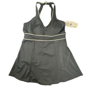 White Stag Women Black Swim Dress Size XL NWT